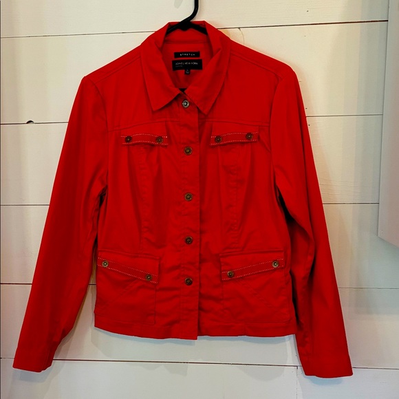 Jones New York Petite Signature Vibrant Orange Stretch Jacket Size PL - Picture 1 of 8